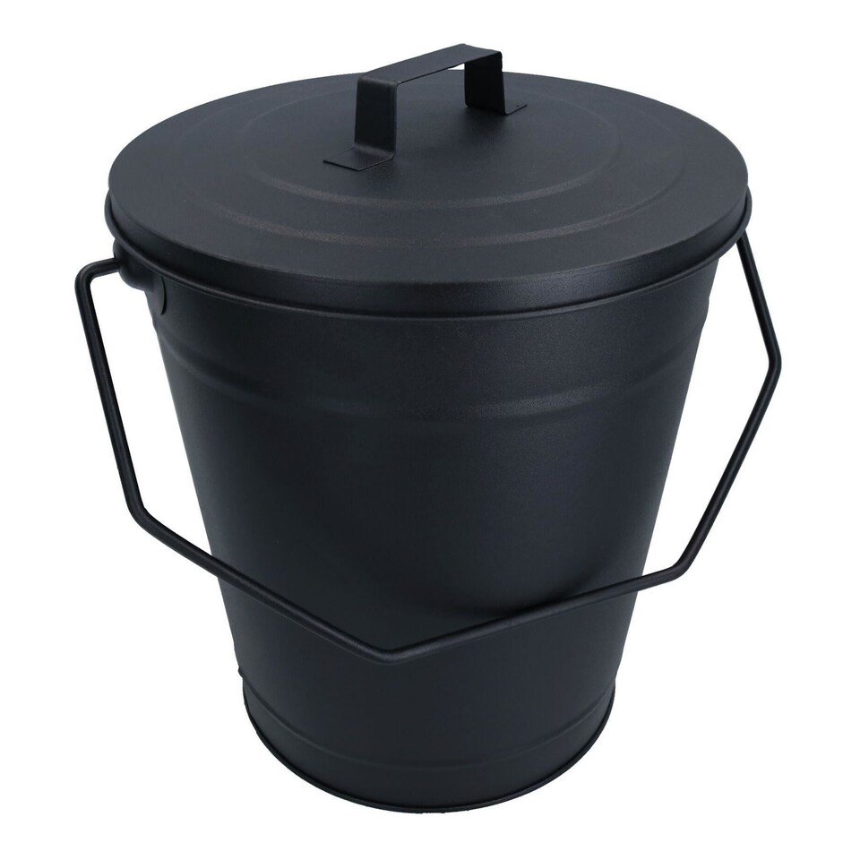 image 1 of Coal Bucket With Lid, 5" Shovel & Gloves Metal Ash Tidy Bin Coal Fire Log Burner