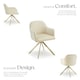 image 3 of Lounge Armchair Living Room Accent Chair 360 Swivel Slim Steel Legs Velvet Fabric  - Set of 6 Cream | Cream/Gold