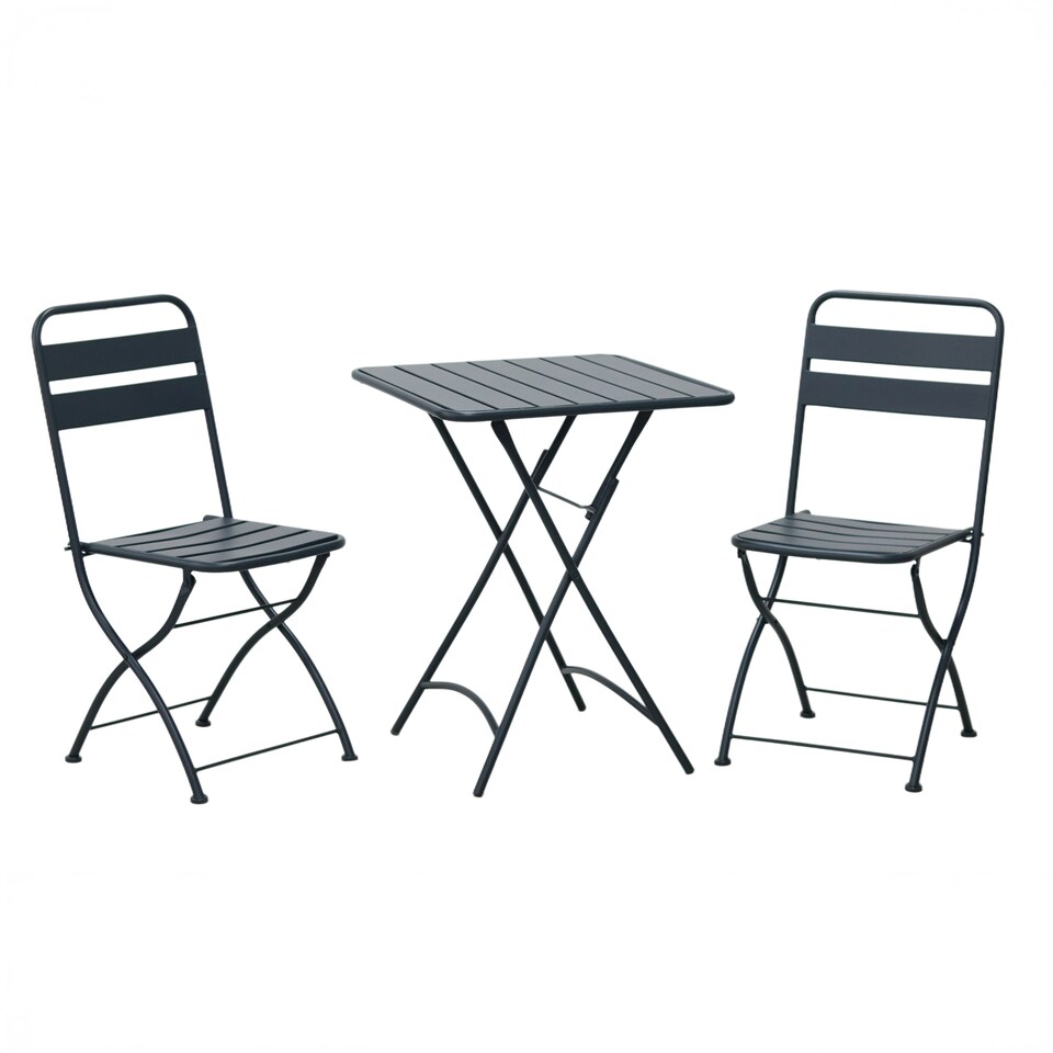 image 1 of Colourways Vibrant Folding Patio or Balcony Set - Black