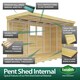 image 4 of 8 x 4 Feet Pent Shed - Single Door With Windows - Wood - L118 x W243 x H201 cm