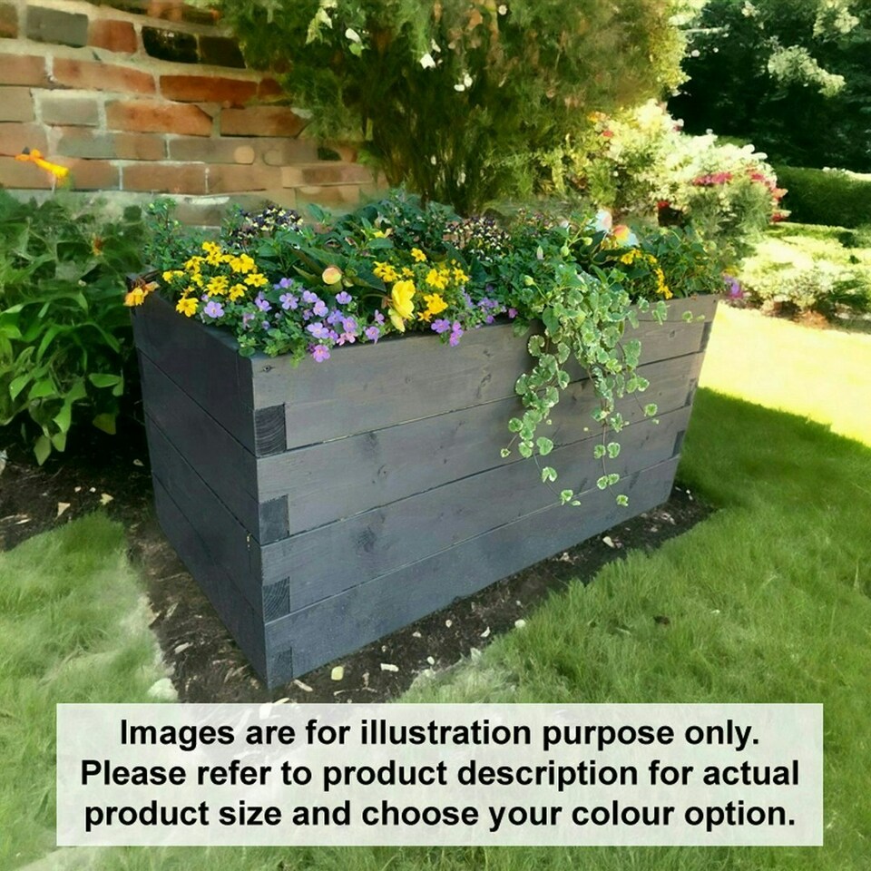 image 1 of Suffolk Planter (Painted Wooden Planter - Choice of Colours Available) - L180 x W40 x H60 cm Brown