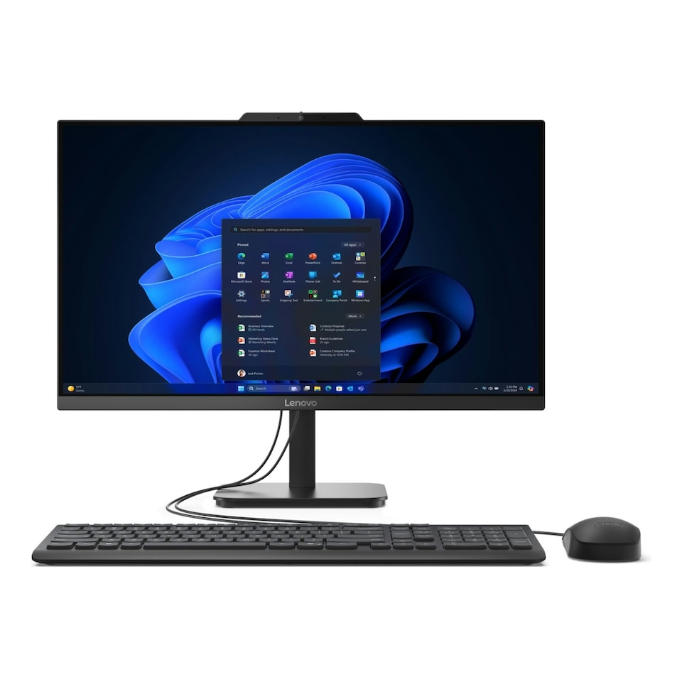 Lenovo V100 Intel i3-N305 8GB RAM 256GB SSD 23.8" Windows 11 Pro All-In-One Desktop PC - Black