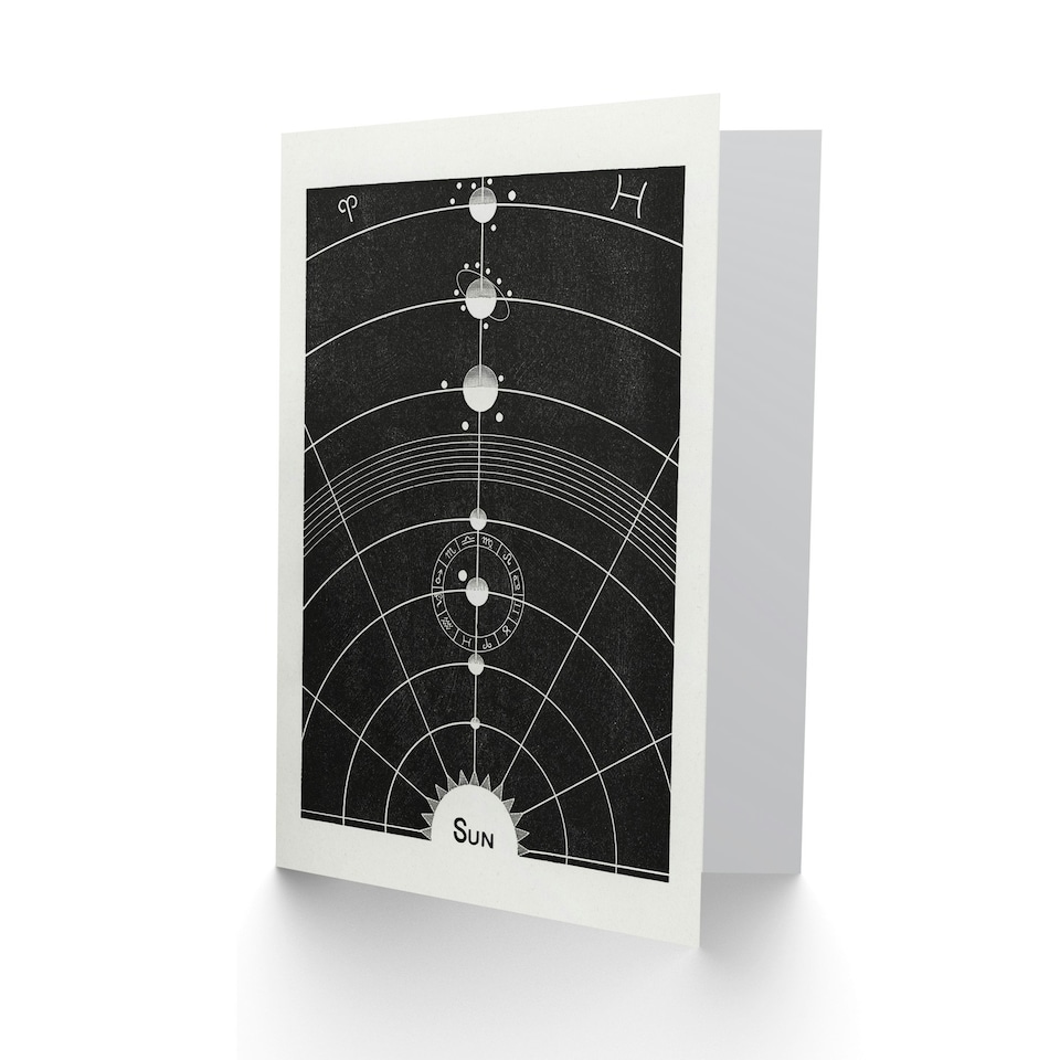 image 1 of Hiram Erastus Butler Art Card Vintage Solar System Diagram