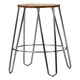 image 5 of Interiors by Premier Chrome Metal and Elm Wood Round Bar Stool, Hairpin Stool, Sturdy Stool for Bar, Kitchen Counter