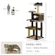 image 2 of PawHut 136cm Cat Tower with Scratching Posts Hammock Cat House Plush, Brown