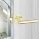 image 3 of Golden Grace Straight T-Bar Key Lock Door Handle Set in Satin Brass with Hinges and Mortise Lock | Gold | 1 Set