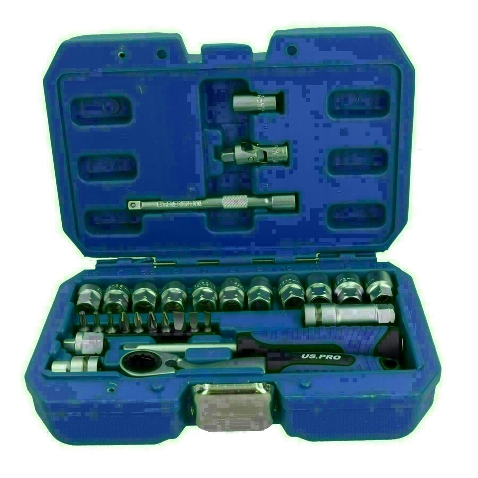 image 1 of 1/4in Drive Go Through Go-Thru Metric Socket + Accessory Set 4.5 - 13mm 29pc