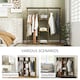image 4 of HOMCOM Mobile Double Open Wardrobe w/ Clothes Hanging Rail, Rustic Brown 
