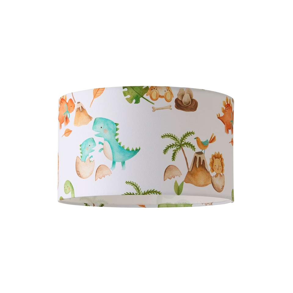 image 1 of ValueLights Kids Dino Egg Easy Fit Dinosaur Ceiling Light Shade - Bulb Included | Multi
