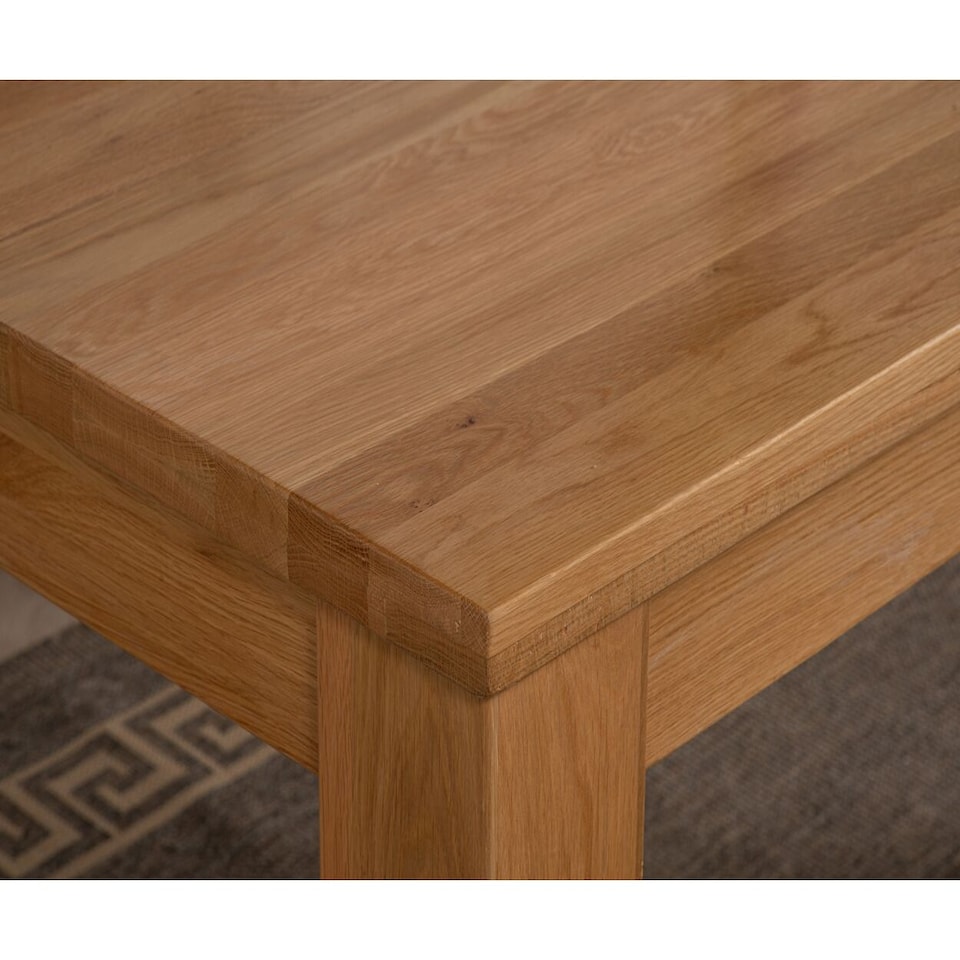 image 1 of Dakot 127cm Chunky Small Solid Oak Dining Table | Brown | Light Oak