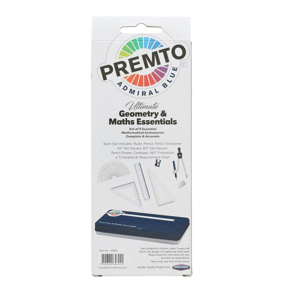 image 1 of 9 piece Admiral Blue Maths Set By Premto