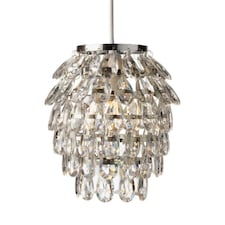 Pineapple - Chrome and Clear Jewelled Pendant Lightshade | Clear | Chrome | Medium | 1