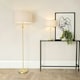 image 1 of ValueLights Maggie Gold Metal Candlestick Slim Table Lamp with Cream Boucle Drum Lamp Shade