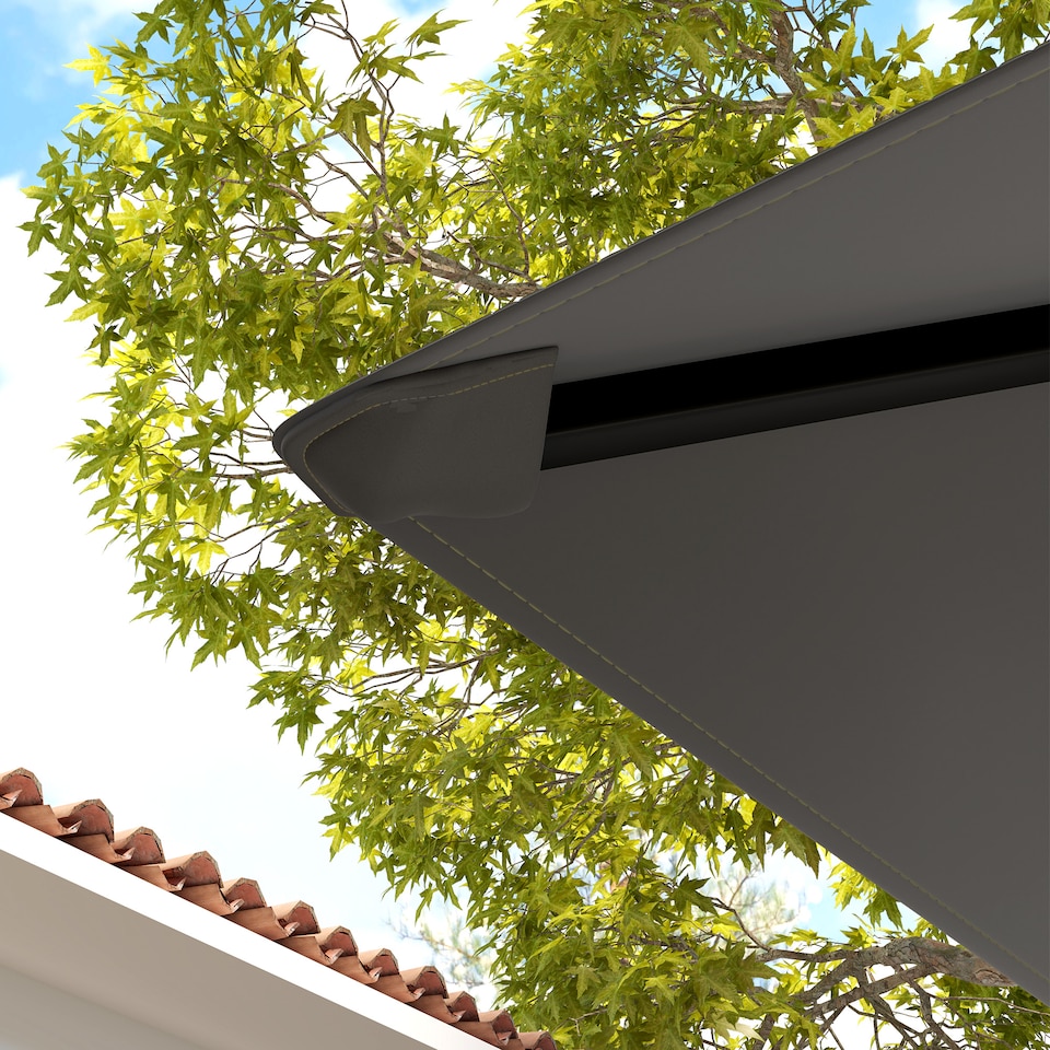 image 1 of Outsunny 3 x 3(m) Gazebo Canopy Replacement Cover with Drain Holes, Grey