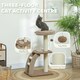 image 3 of PawHut Cat Tower with Sisal Scratch Post, Ball, Perch, Stairs, 88cm, Brown