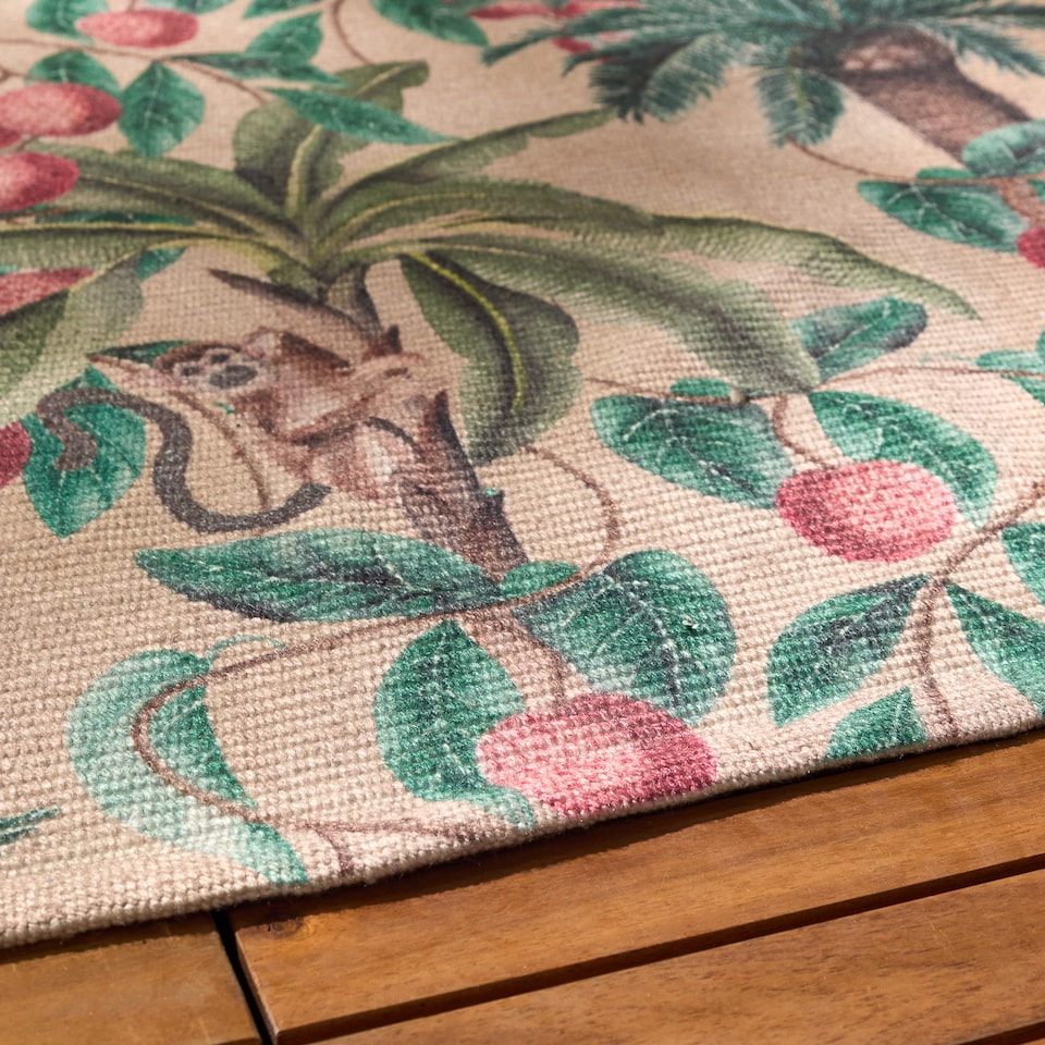 image 1 of Furn Monkey Palm Indoor/Outdoor Rug | Orange | Papaya