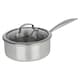image 3 of Hextec Non Stick Stainless Steel Aluminium Induction Cookware Tempered Glass Lid | Silver | Silver | 20cm Saucepan