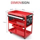 image 2 of 3-Tier Heavy Duty Tool Trolley Cart with Drawer Roller Cabinet for Garage & Workshop