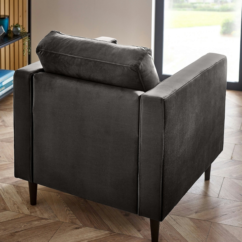 image 1 of Furniturebox Jolene Dark Grey Velvet Armchair