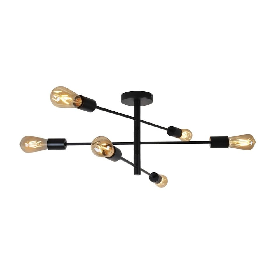 Gosto Black Semi Flush Ceiling Light