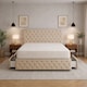 image 1 of 5ft Kingsize  Coffee Plush Velvet Divan Bed With Headboard & Footboard and Memory Sprung Mattress 2 Drawers Right Side Laying in Bed