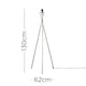 image 6 of ValueLights Camden Brushed Chrome Metal Stem Tripod Floor Lamp | Silver