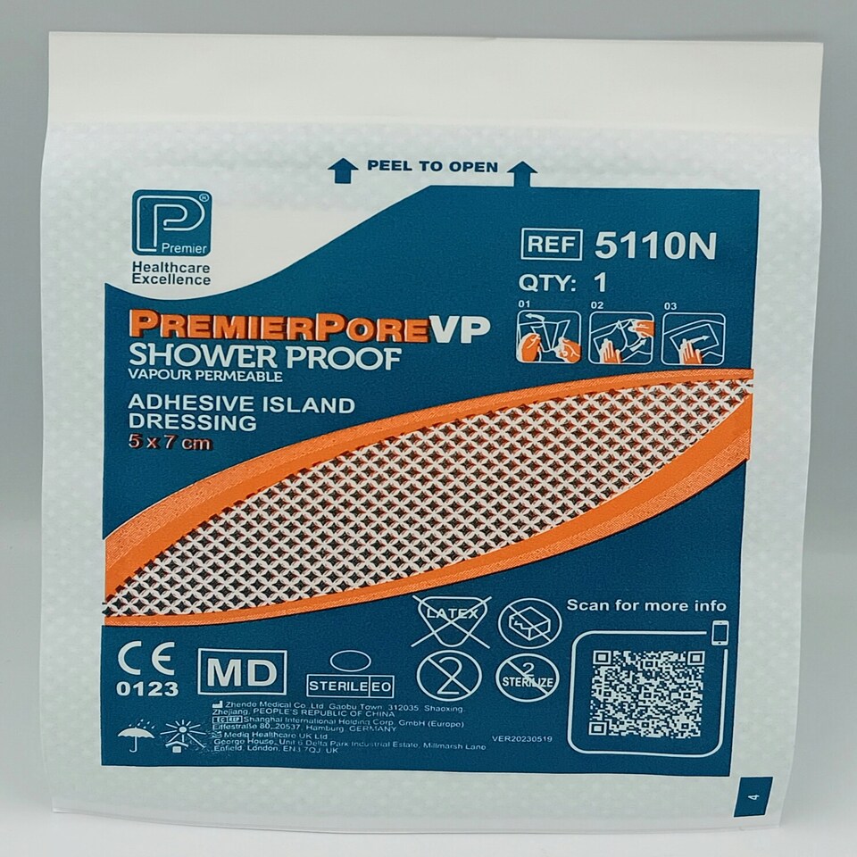 image 1 of Premierpore VP Adhesive Island Dressings 5cm x 7cm – Box of 50