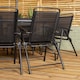 image 8 of Samuel Alexander Outdoor 6 Seater Glass Top Table and Chairs Patio Set with Parasol in Black