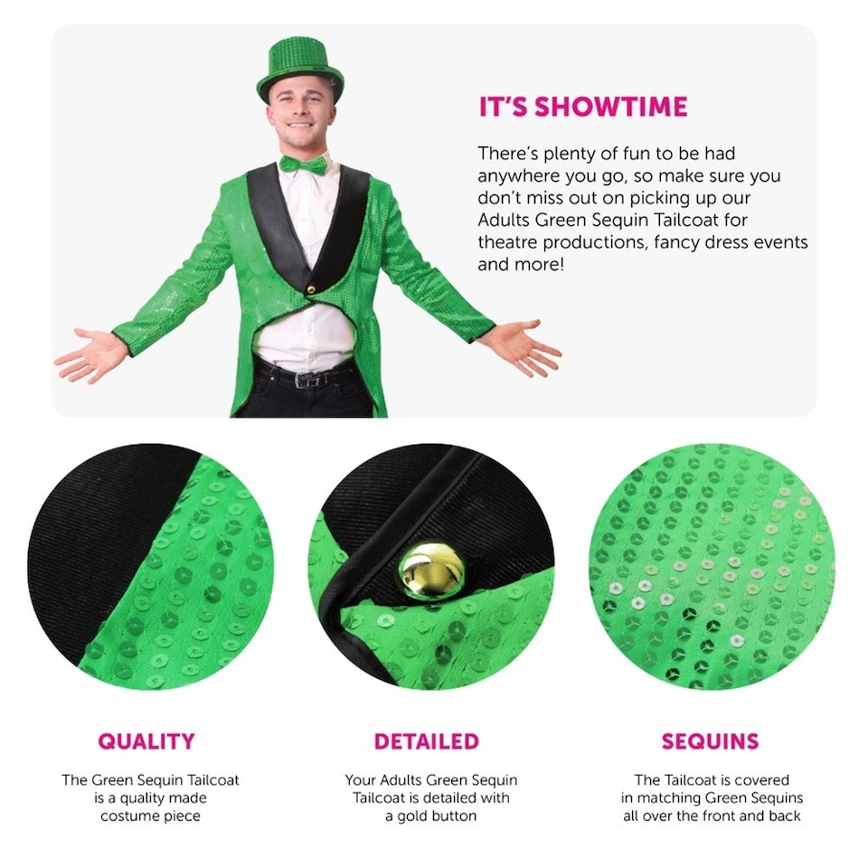 image 1 of Green Sequin Tailcoat Green | S