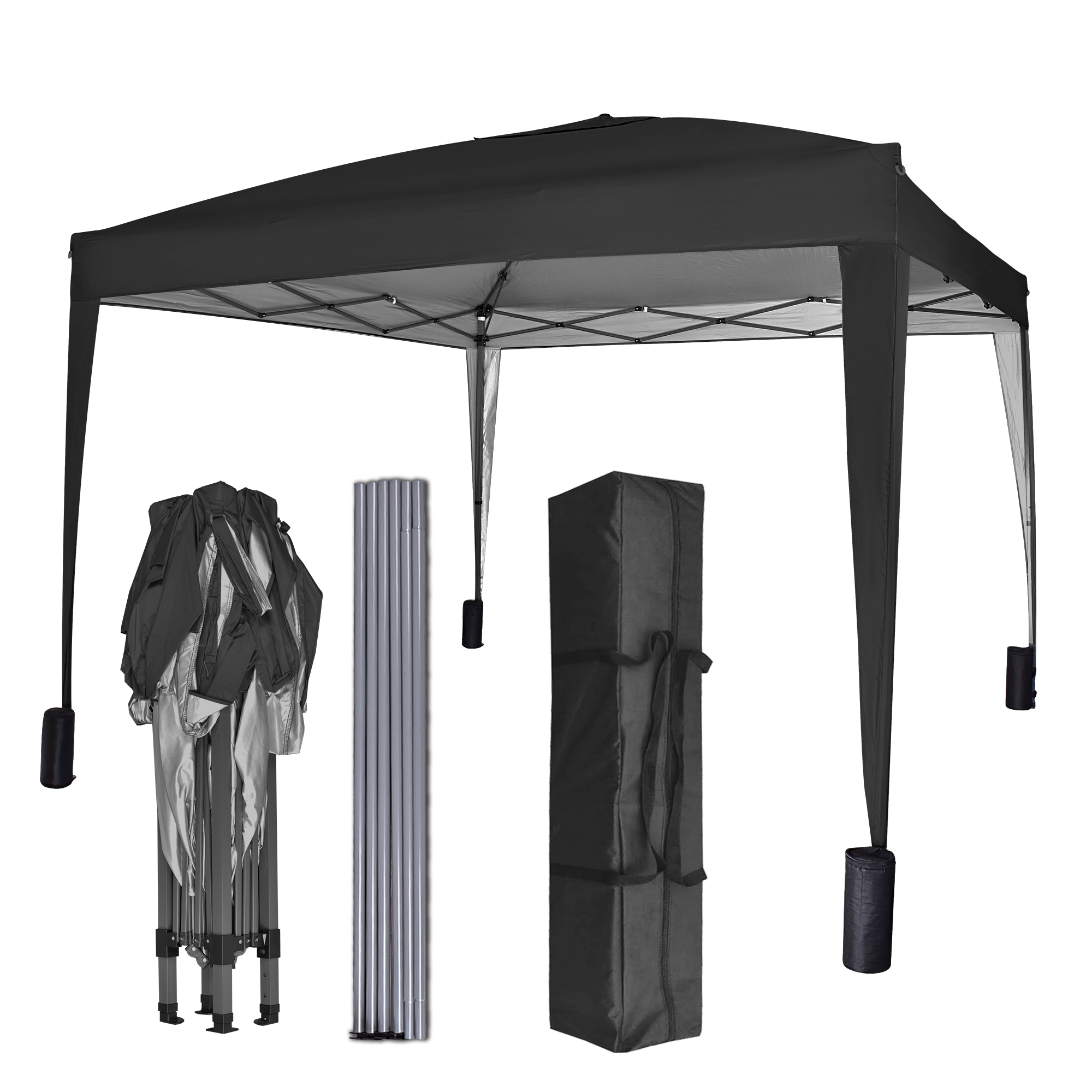 MCC Direct 2X2 Pop up Black Gazebo | Black | Black