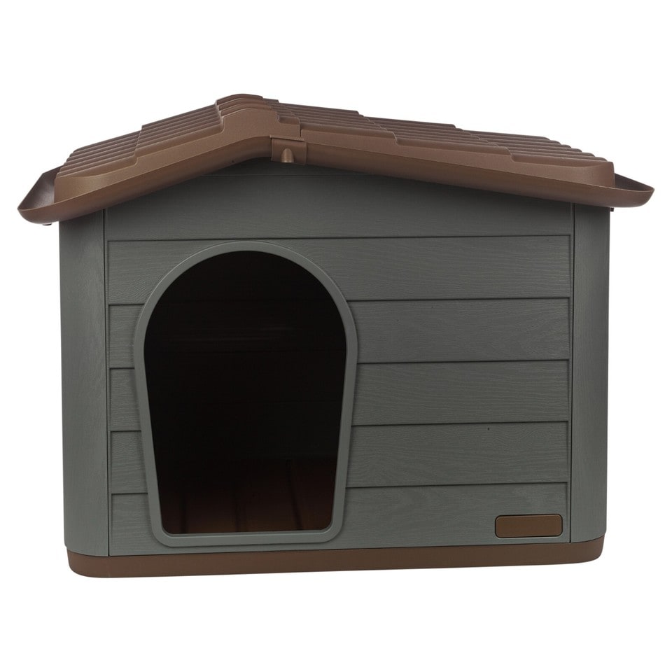 image 1 of URBNLIVING Plastic Dog House Outdoor Pet Kennel Shelter | Multi | Brown/Green | M | 1