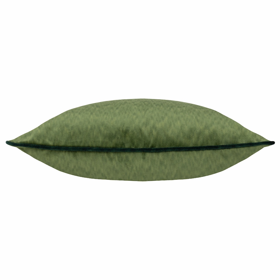 image 1 of Paoletti Torto Velvet Piped Cushion, Moss/Emerald, 50 x 50cm