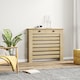 image 7 of HOMCOM Radiator Cover with Drawer, Horizontal Slat, 111cm, Oak