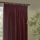 image 2 of Yard Heavy Chenille Velvet Room Darkening Pencil Pleat Curtains | Red