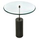 image 3 of Versatile Glass And Black Marble Side Table, Round Design Modern Side Table, Elegant Small Round Side Table Black