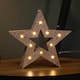 image 4 of Set of 3 Battery Operated Light up Wooden Christmas Stars with Warm White LEDs