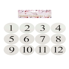 Wedding Table Number Cards Ivory Numbered 1- 12