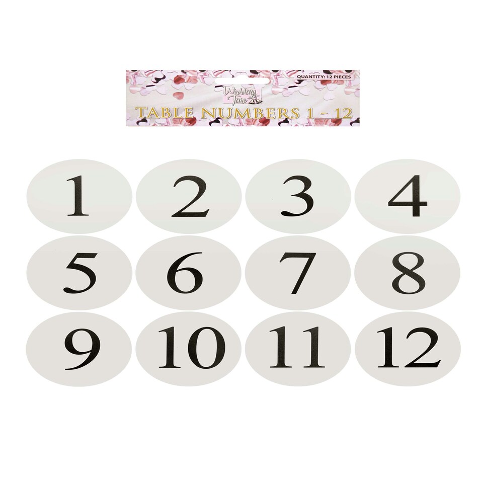 image 1 of Wedding Table Number Cards Ivory Numbered 1- 12