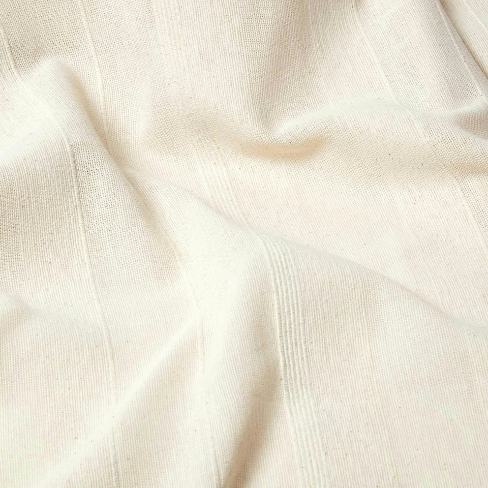image 1 of Homescapes Cotton Rajput Ribbed Natural Throw - 150 x 200 cm Cream