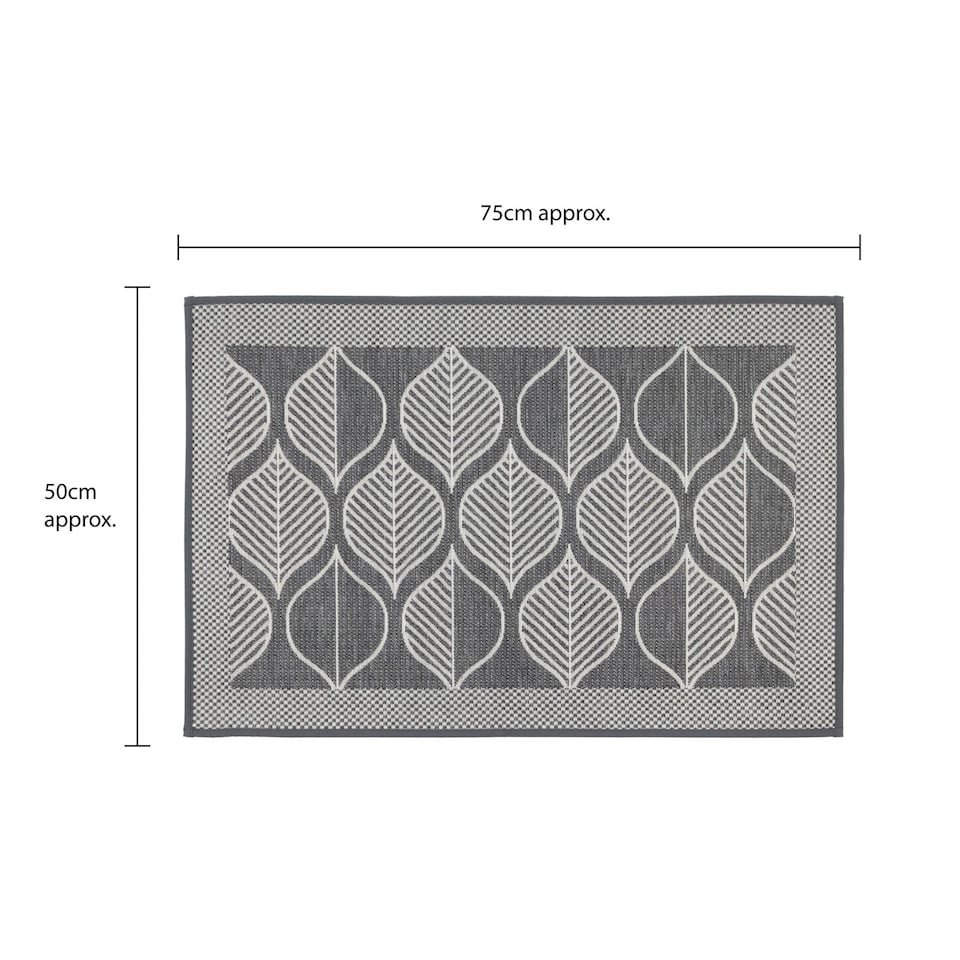 image 1 of JVL Expression Machine Washable Entrance Doormat, 50x75cm - Leaves