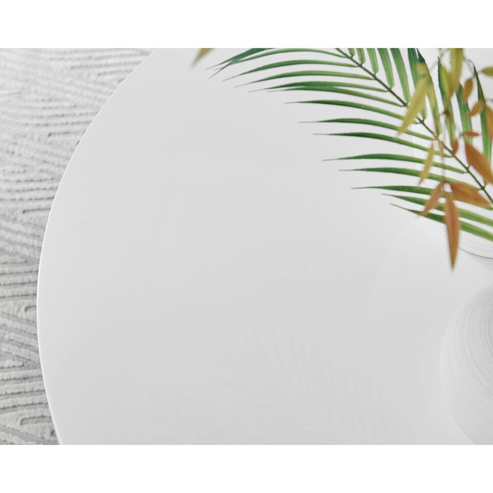 image 1 of Furniturebox Adley White High Gloss and Chrome Round Storage Dining Table