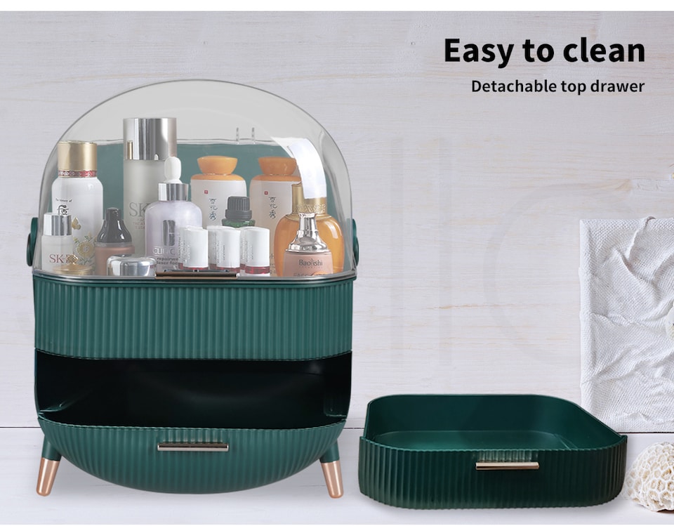 image 1 of ilus Makeup Organizer Case Drawer Portable Cosmetic Jewellery Storage Box