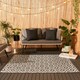 image 2 of OHS Outdoor Waterproof Geo Garden Patio Anti-Slip Rug, 160x230cm - Grey/White