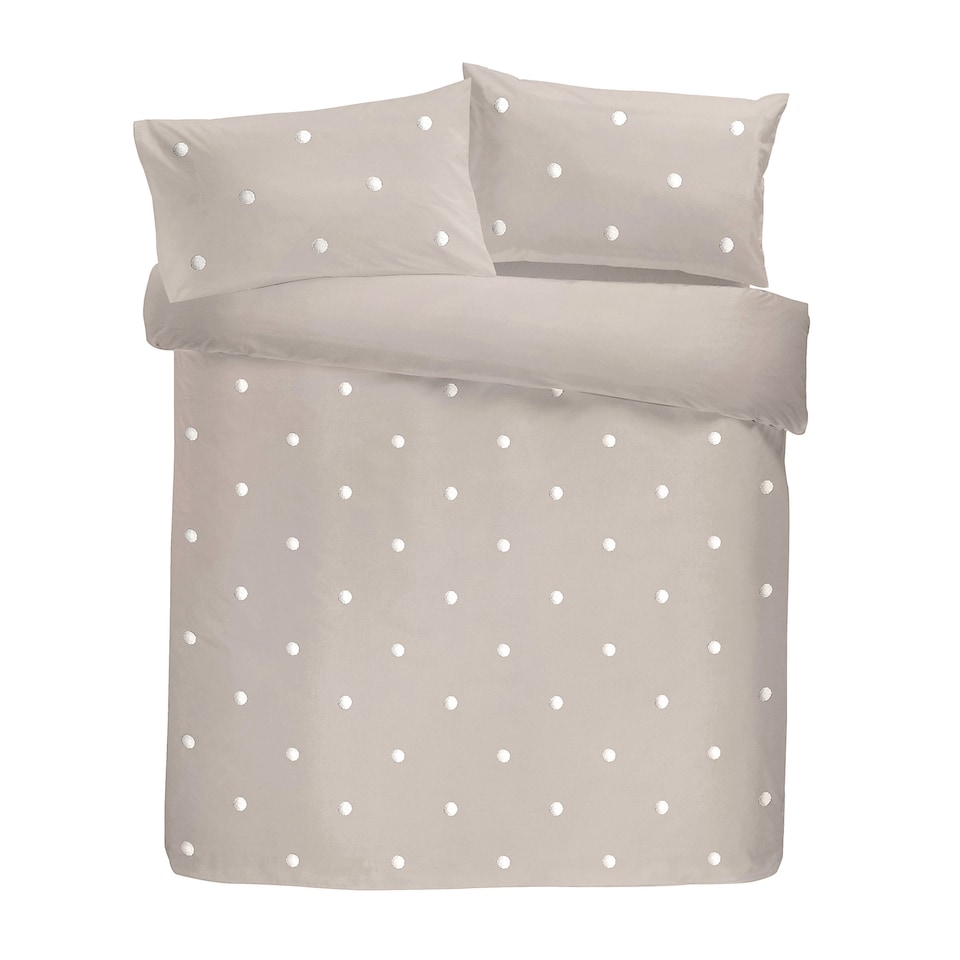 image 1 of Appletree Dot Garden Duvet Cover Set White with Pink Dots