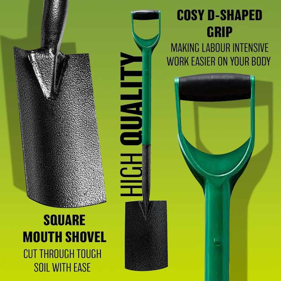 image 1 of Garden Border Digging Spade Strong Carbon Steel Gardening Hand Tool