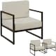image 9 of Garden Chair Comosa -  XXL padding, water-repellent covers, steel frame - Set of 2 Brown | Beige