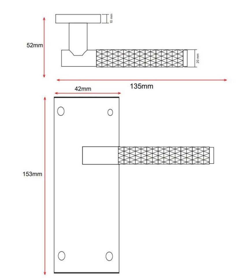 image 1 of Golden Grace 4 Pairs Victorian Design Knurled Diamond Cut Door Handle Internal Pack Satin Brass - Bathroom and Lock Set with Hinges - 150mm x 40mm