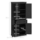 image 3 of HOMCOM Freestanding Kitchen Storage Cabinet Drawers Cupboards Shelves Black