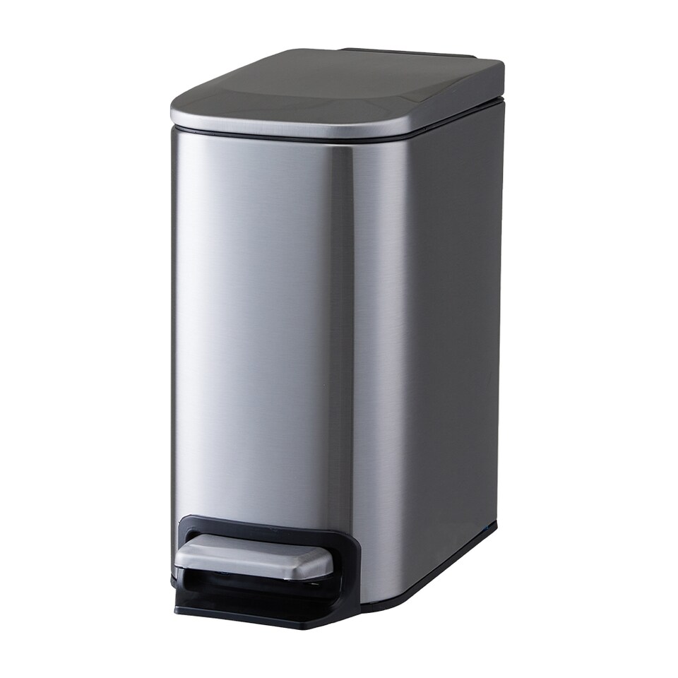 image 1 of Living and Home 6L Smudge-Resistant Rubbish Bin With Foot Pedal | Silver
