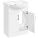 image 1 of Yaheetech Freestanding Bathroom Cabinet with Ceramic Sink White | White